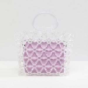 ASOS beaded boxy clutch bag with removable clutch